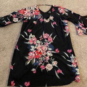 Plus Black Floral Dress , city chic size 22
